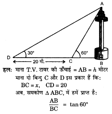 UP Board Solutions for Class 10 Maths Chapter 9 Some Applications of Trigonometry 11