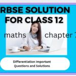 RBSE solution for Class 12 maths Chapter 7 | Differentiation Important Questions and Solutions