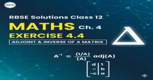 Rbse Solutions Class 12 Maths: Exercise 4.4