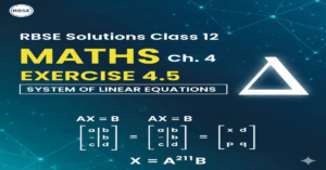 Rbse Solutions Class 12 Maths: Exercise 4.5