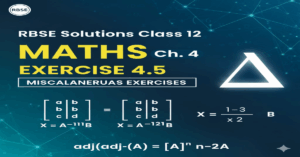 Rbse Solutions Class 12 Maths Chapter 4 Miscellaneous Exercises