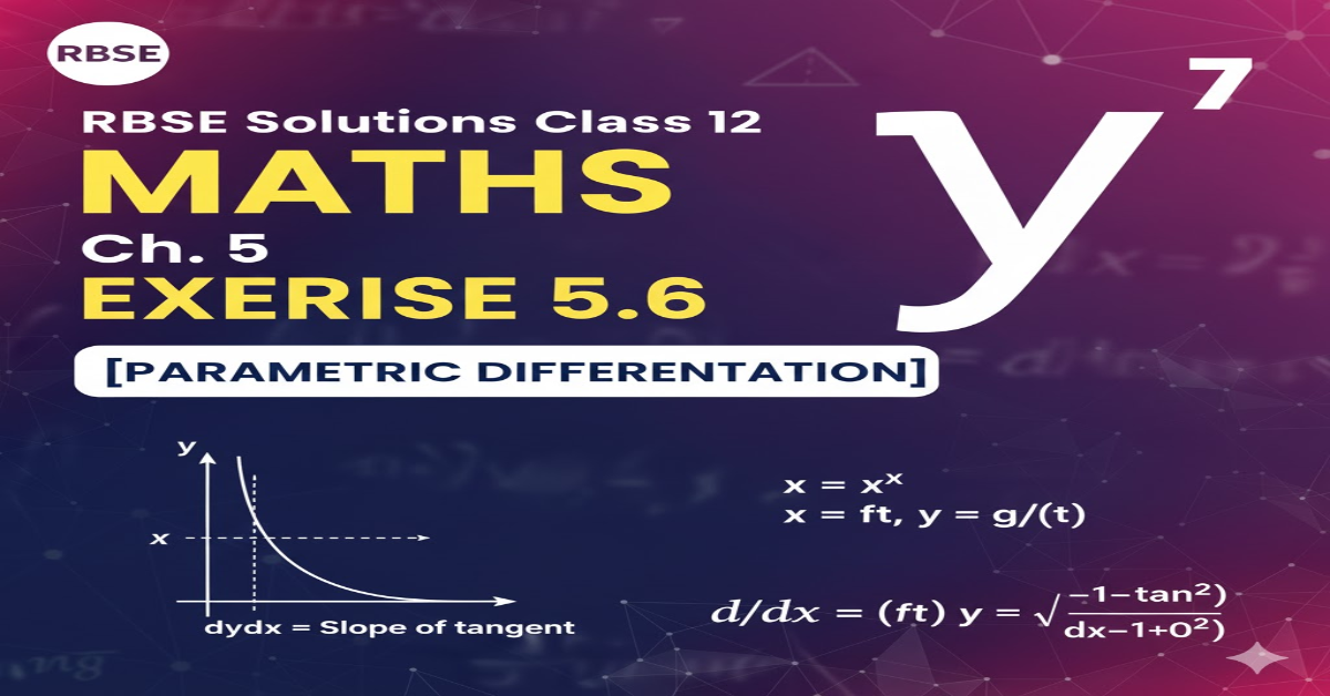 Rbse Solutions Class 12 Maths Chapter 5 Exercise 5.6: Parametric Differentiation