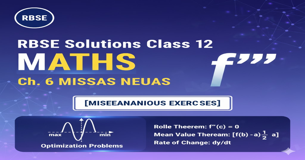 Rbse Solutions Class 12 Maths Chapter 6 Miscellaneous