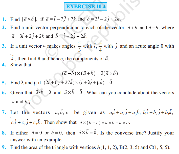 Rbse Solutions Class 12 Maths Exercise 10.4 | Vector Product | Cross Product 2 image 185 Rbse Solutions Class 12 Maths Exercise 10.4 | Vector Product | Cross Product