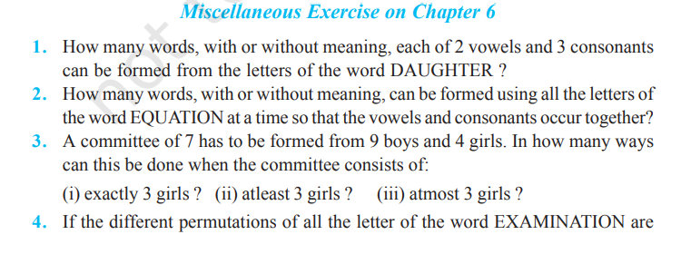 image 293 Rbse Solutions for Class 11 maths Chapter 6 Miscellaneous | Permutations and Combinations