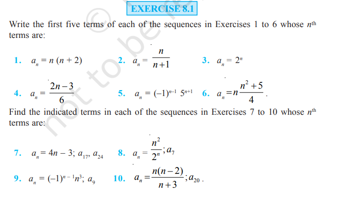 image 302 Rbse Solutions for Class 11 maths Chapter 8 Exercise 8.1 | Sequences