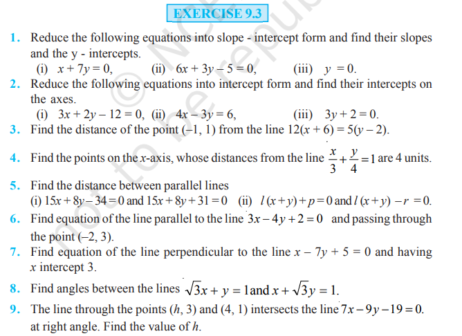 image 323 Rbse Solutions for Class 11 maths Chapter 9 Exercise 9.3 | Forms of a Line and Distances