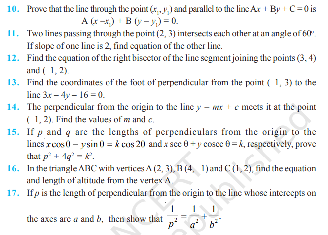 image 324 Rbse Solutions for Class 11 maths Chapter 9 Exercise 9.3 | Forms of a Line and Distances