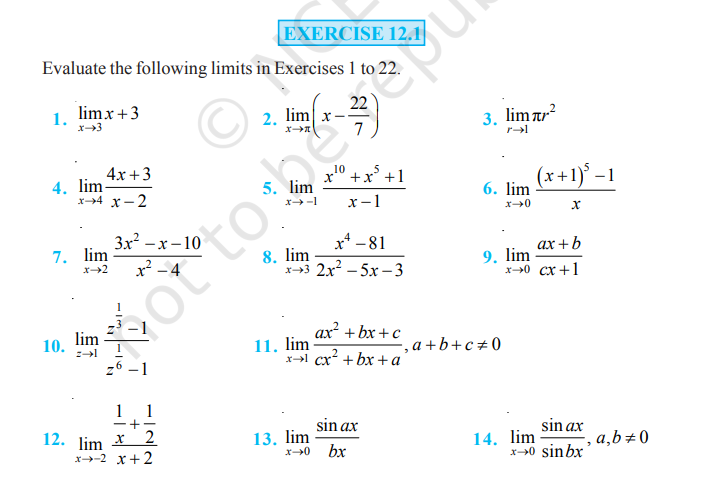 Rbse Solutions for Class 11 maths Chapter 12 Exercise 12.1 | Limits 2 image 365 Rbse Solutions for Class 11 maths Chapter 12 Exercise 12.1 | Limits