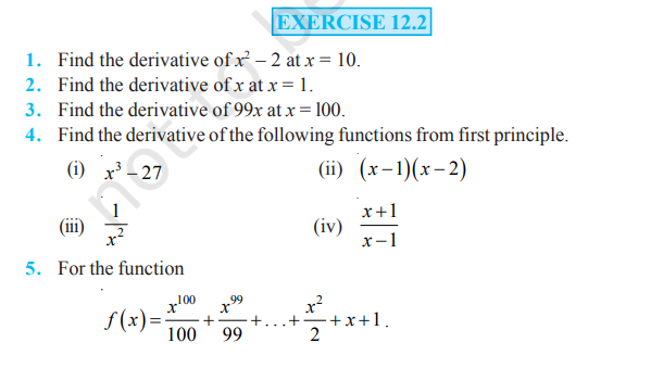 image 370 Rbse Solutions for Class 11 maths Chapter 12 Exercise 12.2 | Derivatives