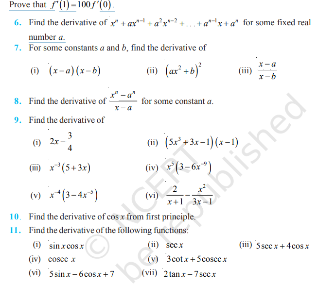 image 371 Rbse Solutions for Class 11 maths Chapter 12 Exercise 12.2 | Derivatives