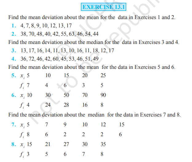 image 376 Rbse Solutions for Class 11 maths Chapter 13 Exercise 13.1 | Mean Deviation