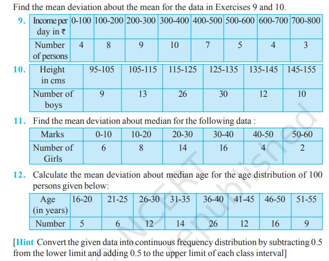 image 377 Rbse Solutions for Class 11 maths Chapter 13 Exercise 13.1 | Mean Deviation