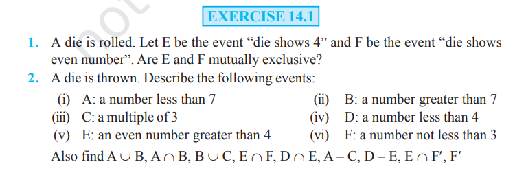 image 383 Rbse Solutions for Class 11 maths Chapter 14 Exercise 14.1 | Probability