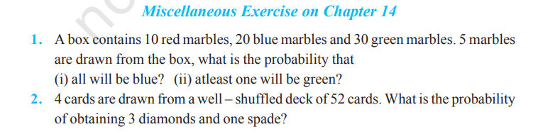 image 392 Rbse Solutions for Class 11 maths Chapter 14 Miscellaneous | Probability