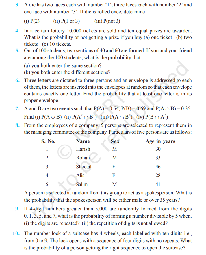 image 393 Rbse Solutions for Class 11 maths Chapter 14 Miscellaneous | Probability