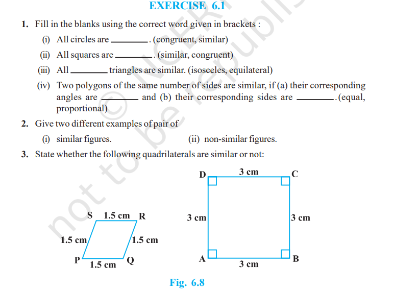 image 439 Rbse Solutions for Class 10 Maths Chapter 6 Exercise 6.1 | Similar Figures