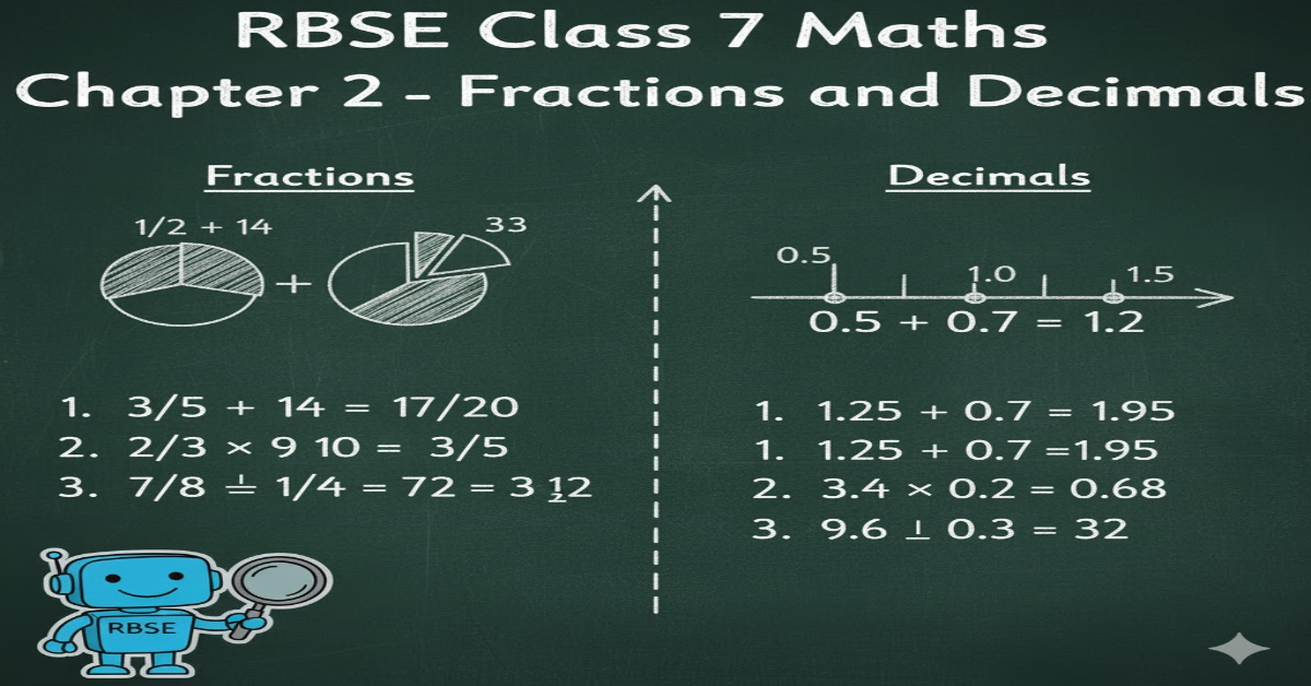 RBSE Class 7 Maths Chapter 2 – Fractions and Decimals Solutions