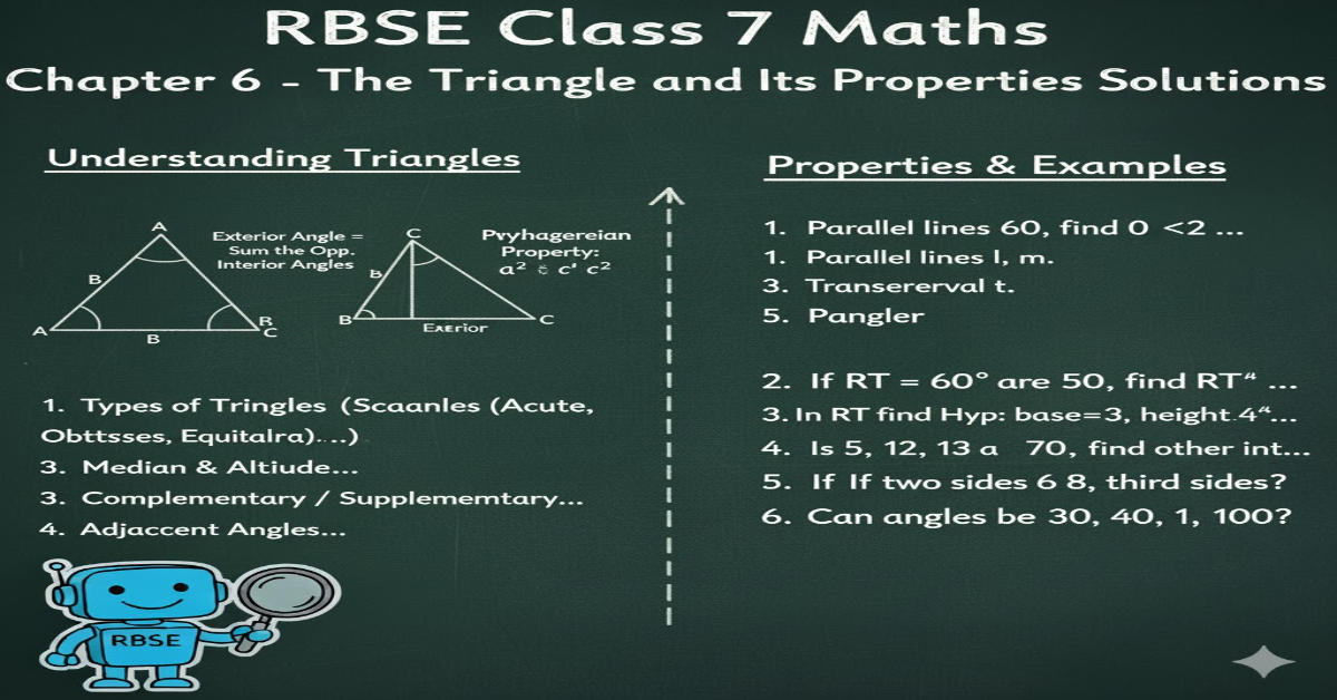 RBSE Class 7 Maths Chapter 6 – The Triangle and Its Properties Solutions