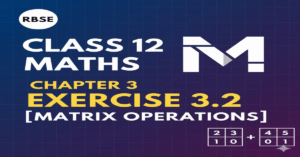 Rbse Solutions Class 12 Maths: Exercise 3.2 (Matrix Operations)