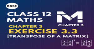 Rbse Solutions Class 12 Maths: Exercise 3.3