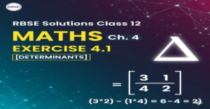Rbse Solutions Class 12 Maths: Exercise 4.1
